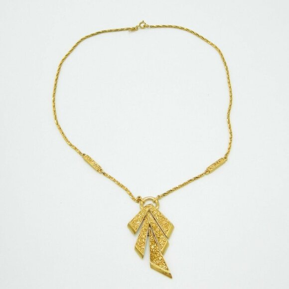 CROWN TRIFARI Modern Gold Tone Dangle Geometric - Picture 2 of 5